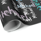 Moderne Kunst addieren Namen Geschenkpapier (Rolleneckpunkt)