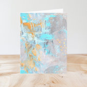 Moderne Kunst Aqua und Gold geflochtene leere Note