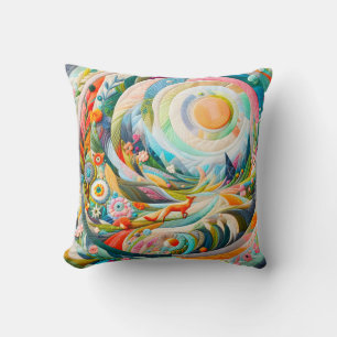 Moderne Kunst bestickt Look Spring Landschaft Kissen