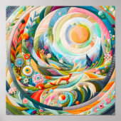 Moderne Kunst bestickt Look Spring Landschaft Poster (Vorne)