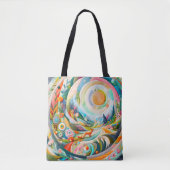 Moderne Kunst bestickt Look Spring Landschaft Tasche (Vorderseite)