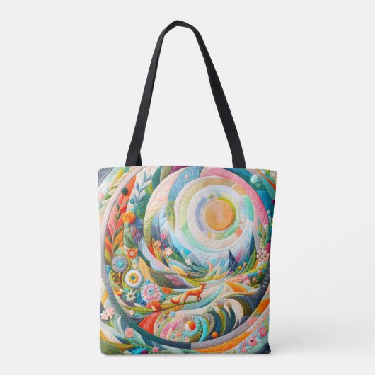Moderne Kunst bestickt Look Spring Landschaft Tasche (Rückseite)