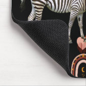 Moderne Kunst Boho Bohemische Tiere Rainbows Zebra Mousepad (Ecke)