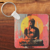 Moderne Kunst Buddha Schlüsselanhänger (Vorderseite)