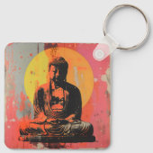 Moderne Kunst Buddha Schlüsselanhänger (Rückseite)
