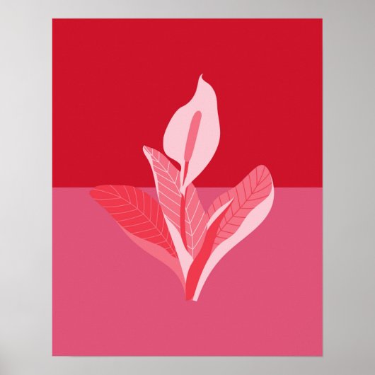Moderne Kunst Calla Lily Rosa Poster (Vorne)