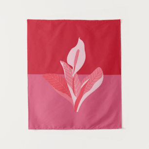 Moderne Kunst Calla Lily Rosa Wandteppich