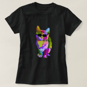 Moderne Kunst cooler Pop Kunstkitte T-Shirt