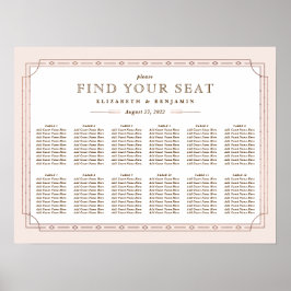 Moderne Kunst-Déco Rosa Rosengarten Hochzeitsfeier Poster