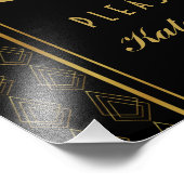 Moderne Kunst Deko Bar Hochzeit Gold & Black Fotodruck (Ecke)