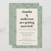 Moderne Kunst der Arche Linie | Sage Green Couples Einladung (Vorne/Hinten)