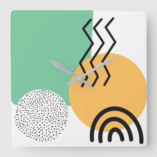 Moderne Kunst des Mittelalters Quadratische Wanduhr (Vorderseite)