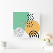 Moderne Kunst des Mittelalters Quadratische Wanduhr (Zuhause)