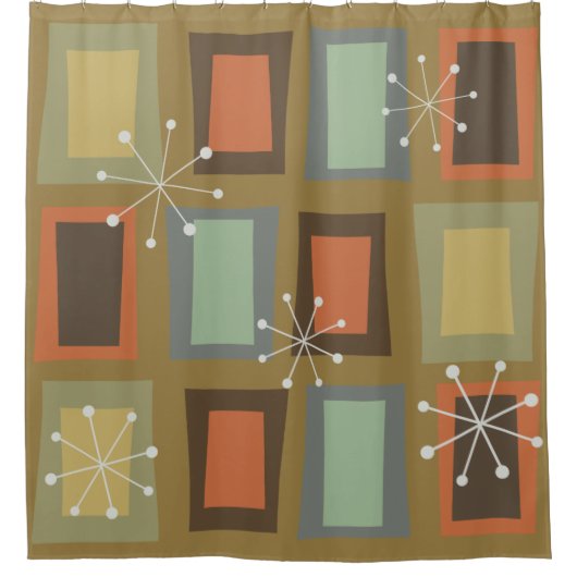 Moderne Kunst des Mittelalters "Wonky Doors" Duschvorhang (Vorderseite)