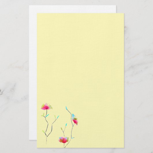 Moderne Kunst, einfach blumenrosa Briefpapier (Vorne/Hinten)