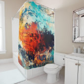 Moderne Kunst. Farbenfrohe zeitgenössische Kunstwe Duschvorhang (Beispiel)