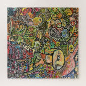 moderne Kunst farbige Acrylfarben Graffiti-Malerei Puzzle (Horizontal)