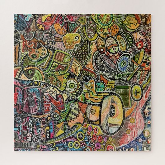 moderne Kunst farbige Acrylfarben Graffiti-Malerei Puzzle (Horizontal)