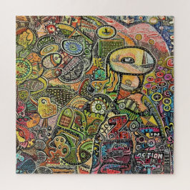 moderne Kunst farbige Acrylfarben Graffiti-Malerei Puzzle
