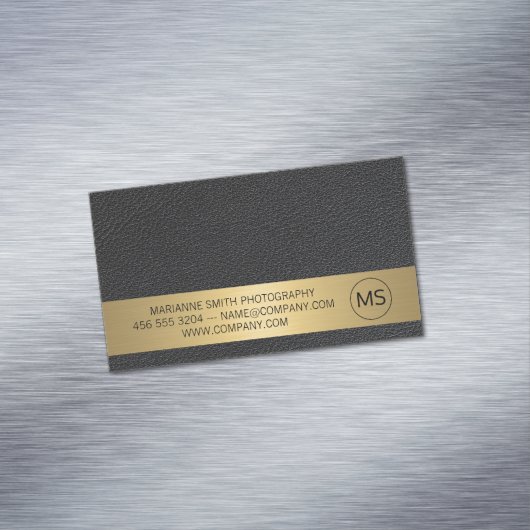 Moderne Kunst | Fotograf | Leder Magnetische Visitenkarte (Beispiel)