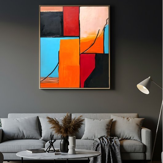 moderne Kunst, geometrische Formen, abstraktes Des Poster