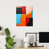 moderne Kunst, geometrische Formen, abstraktes Des Poster (Heimbüro)