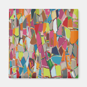 Moderne Kunst Geometrisches Deco Mehrfarbig Magnet