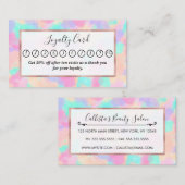 Moderne Kunst Girly Pink Lila Paint Splotches Treuekarte (Vorne/Hinten)