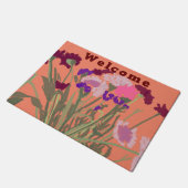 Moderne Kunst glücklich farbenfrohe Wildblumen Fußmatte (Schrägansicht)
