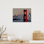 Moderne Kunst: Golden Gate Bridge und Skyline Poster (Küche)