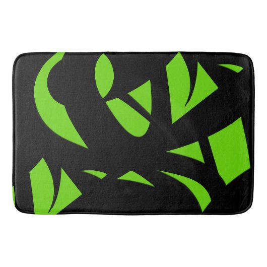 Moderne Kunst grün / schwarz Badematte (Vorderseite)