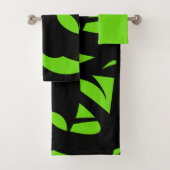 Moderne Kunst grün / schwarz Badhandtuch Set (Insitu)