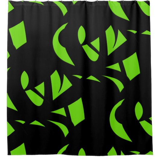 Moderne Kunst grün / schwarz Duschvorhang (Vorderseite)