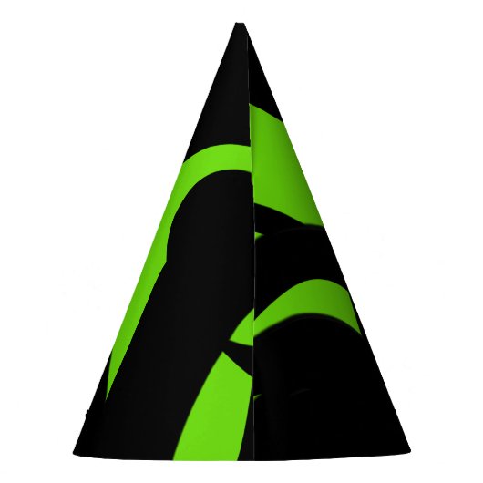 Moderne Kunst Grün / Schwarz Geburtstag Partyhütchen (Rückseite)