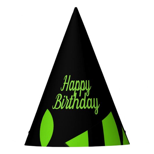 Moderne Kunst Grün / Schwarz Geburtstag Partyhütchen (Vorderseite)