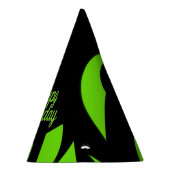 Moderne Kunst Grün / Schwarz Geburtstag Partyhütchen (Rechts)