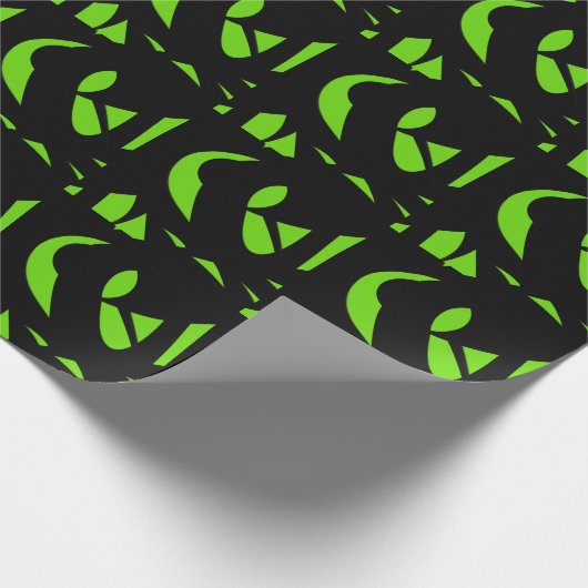 Moderne Kunst grün / schwarz Geschenkpapier (Ecke)