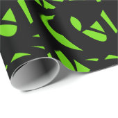 Moderne Kunst grün / schwarz Geschenkpapier (Rolleneckpunkt)