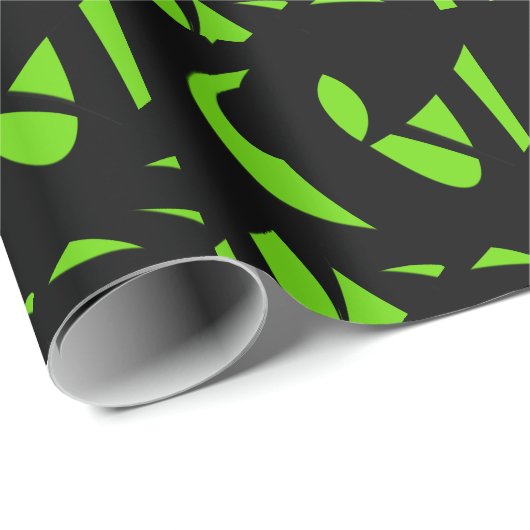 Moderne Kunst grün / schwarz Geschenkpapier (Rolleneckpunkt)