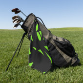 Moderne Kunst grün / schwarz Golfhandtuch (Gras)