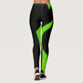 Moderne Kunst grün / schwarz Leggings (Rückseite)
