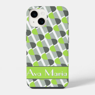 Moderne Kunst im Art Deco Stil inspirierter, hellg iPhone 14 Hülle
