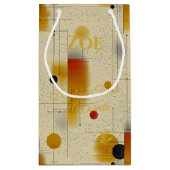 Moderne Kunst in Beige & Golden Warmth Kleine Geschenktüte (Rückseite)