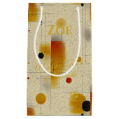 Moderne Kunst in Beige & Golden Warmth Kleine Geschenktüte (Vorderseite)