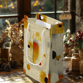 Moderne Kunst in Beige & Golden Warmth Kleine Geschenktüte