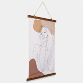 Moderne Kunst in Beige und Peach Wandteppich Mit Holzrahmen (Gewinkelt)