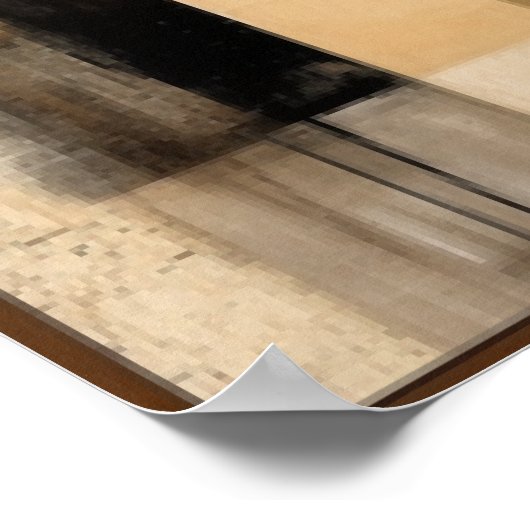 Moderne Kunst in Beige und Schwarz Poster (Ecke)