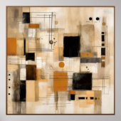 Moderne Kunst in Beige und Schwarz Poster (Vorne)