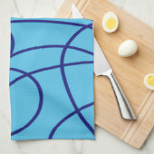 Moderne Kunst in Blau Geschirrtuch (Viertel Falte)