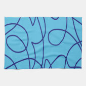 Moderne Kunst in Blau Geschirrtuch (Horizontal)